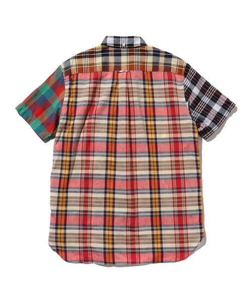 BEAMS PLUS BD SHORT SLEEVE MADRAS CHECK - MULTI PANEL