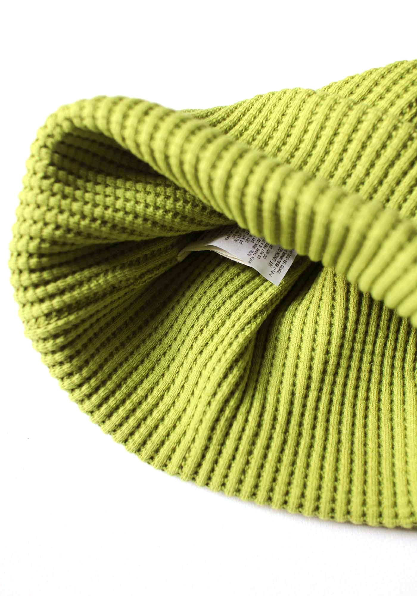 WAFFLE KNIT CAP - LIME