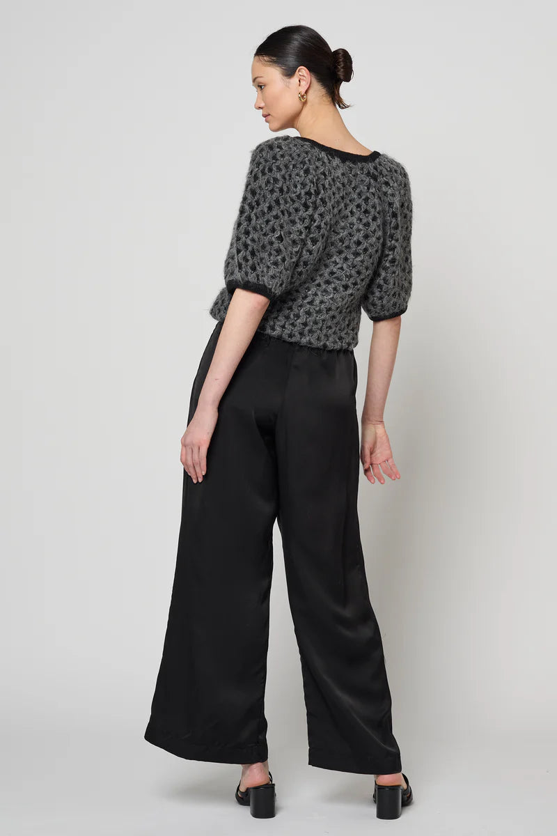 SANREMO SWEATER TOP - BLACK WITH CHARCOAL