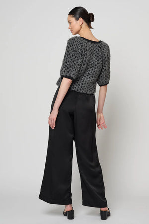 SANREMO SWEATER TOP - BLACK WITH CHARCOAL