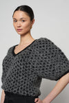 SANREMO SWEATER TOP - BLACK WITH CHARCOAL