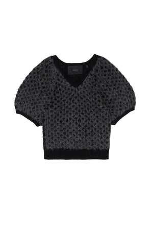SANREMO SWEATER TOP - BLACK WITH CHARCOAL