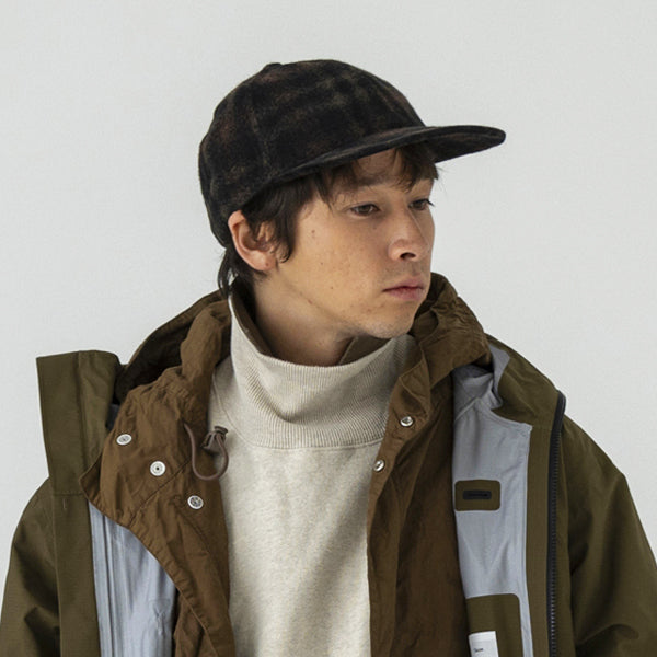 NEEDLE CHECK BASEBALL CAP - NAVY CHECK