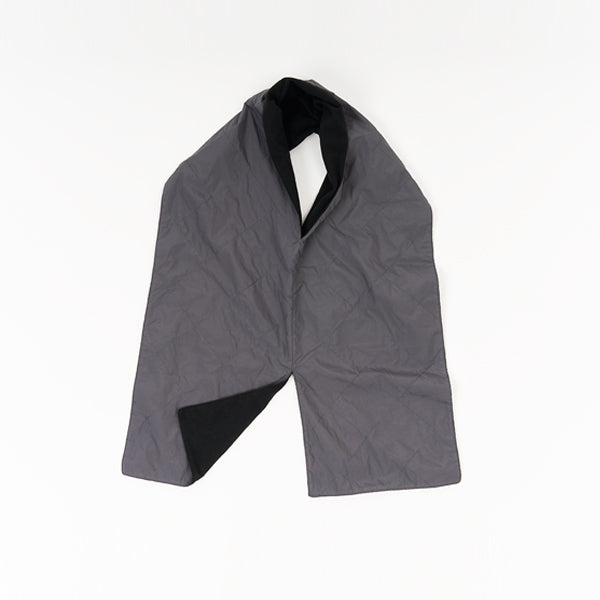 2WAY QUILT PONCHO - GREY / BLACK