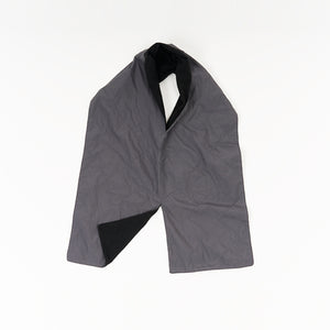 2WAY QUILT PONCHO - GREY / BLACK