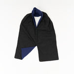 2WAY QUILT PONCHO - BLACK / NAVY