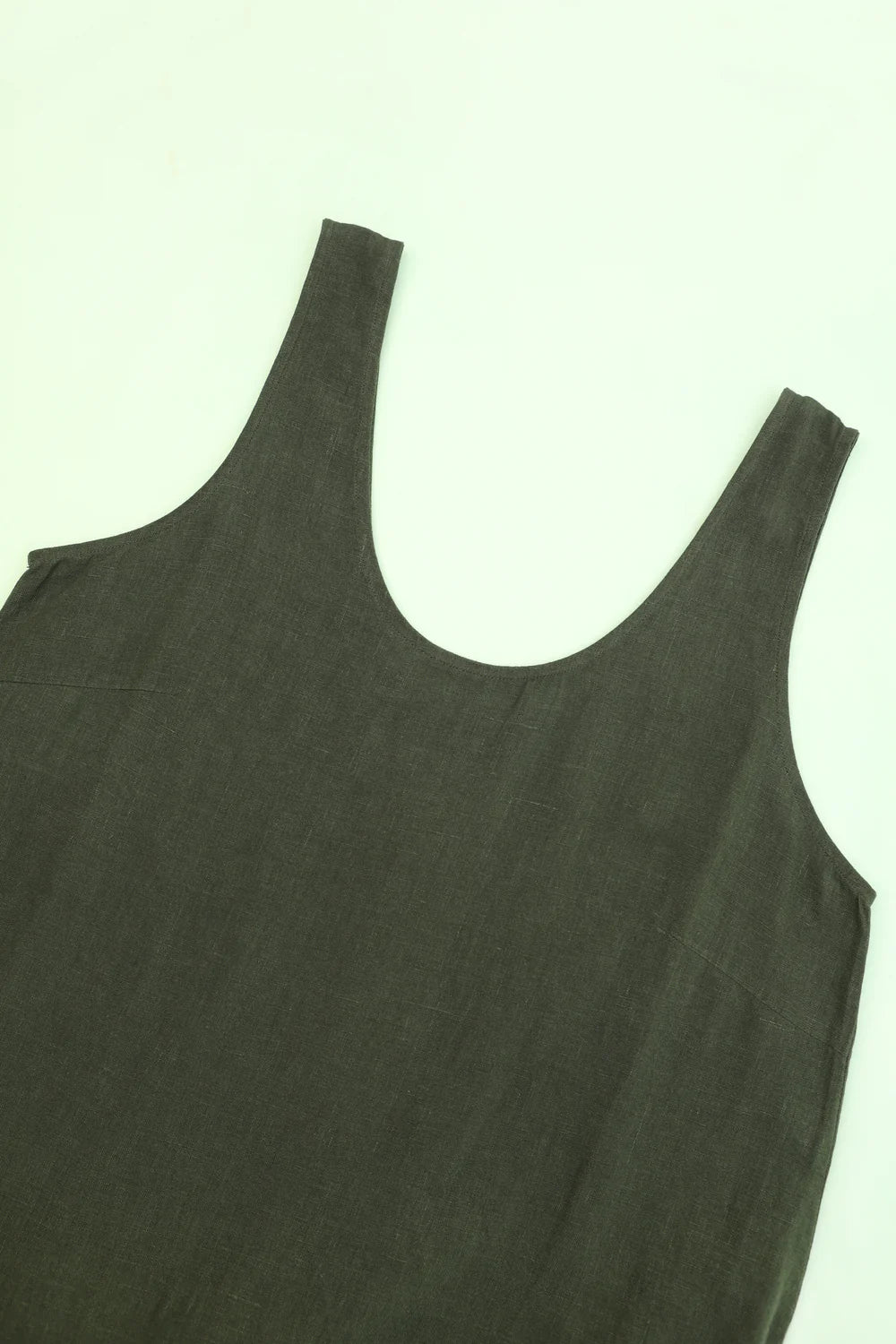 SIMPLY CHIC LINEN SHIFT DRESS - HUNTER GREEN