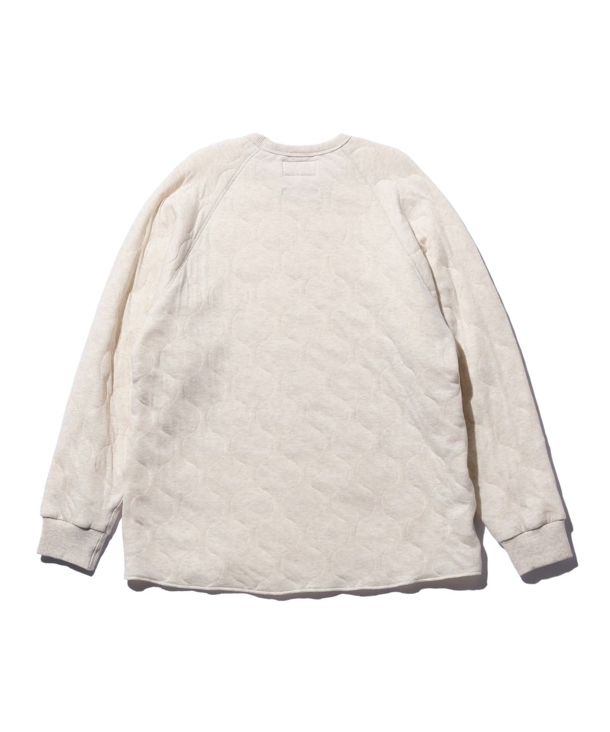 BEAMS PLUS MILITARY QUILT CREWNECK SWEATSHIRT - OATMEAL