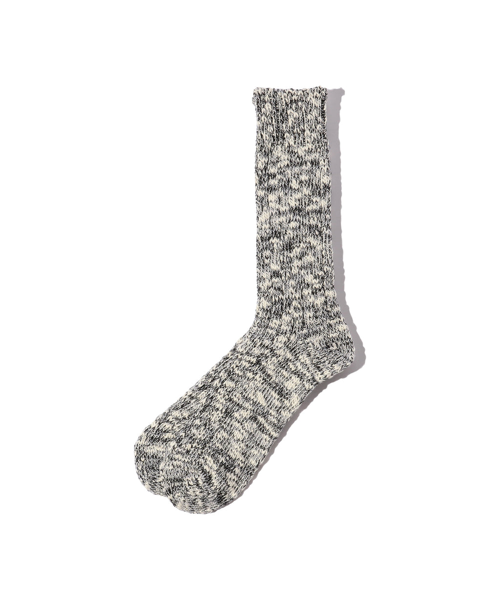 BEAMS PLUS SLUB SOCKS - BLACK BASE