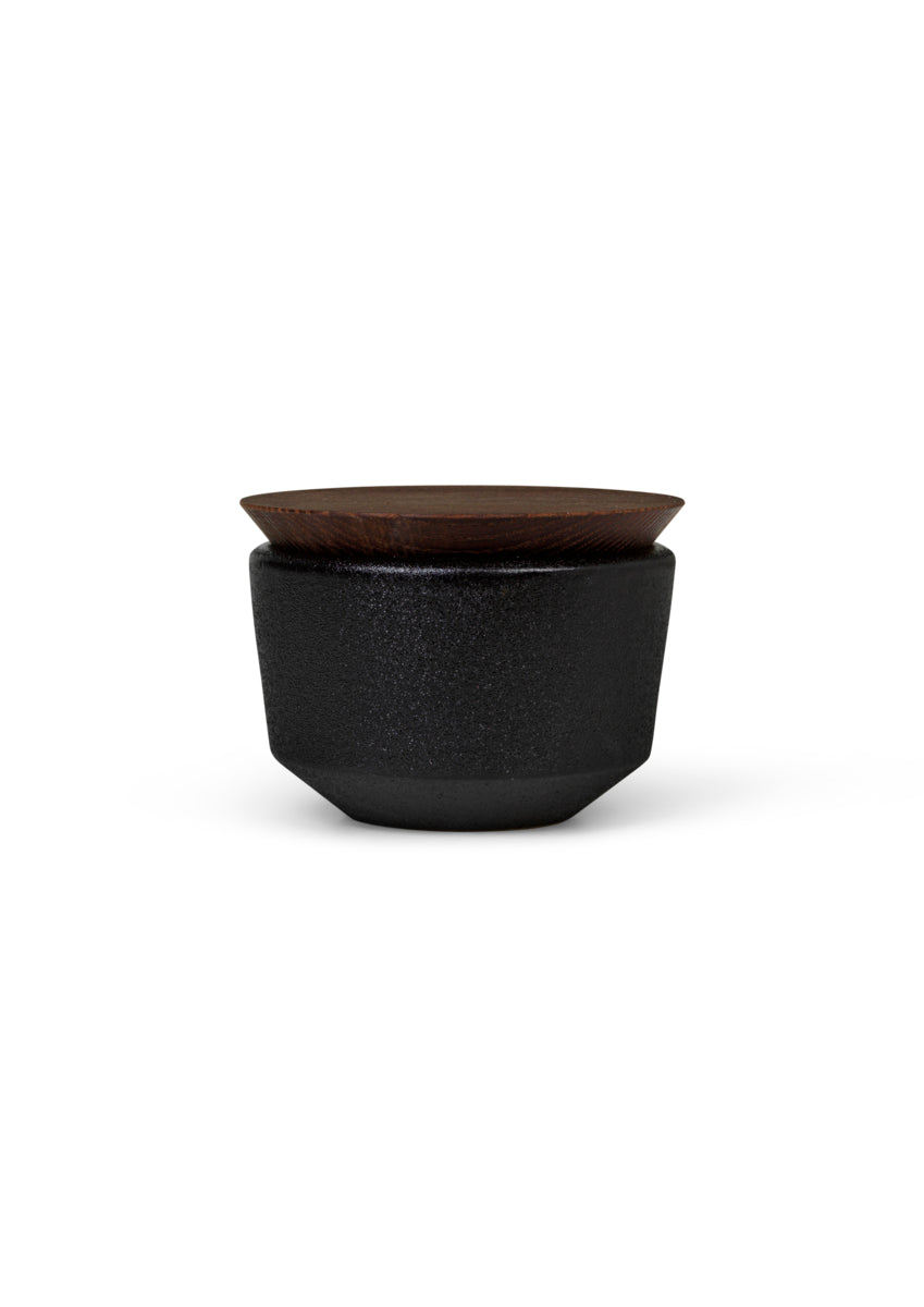 SALT CELLAR WITH LID - THERMO ASH / BLACK