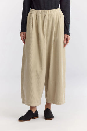 CORDUROY WIDE PANTS - IVORY