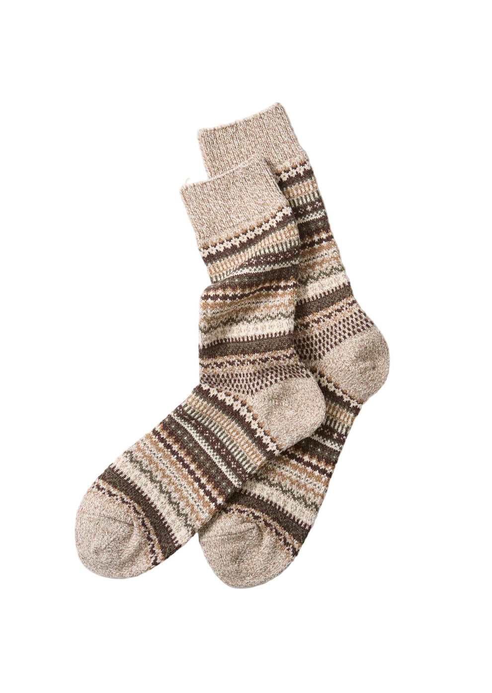 NORDIC PATTERN SOCKS - BROWN
