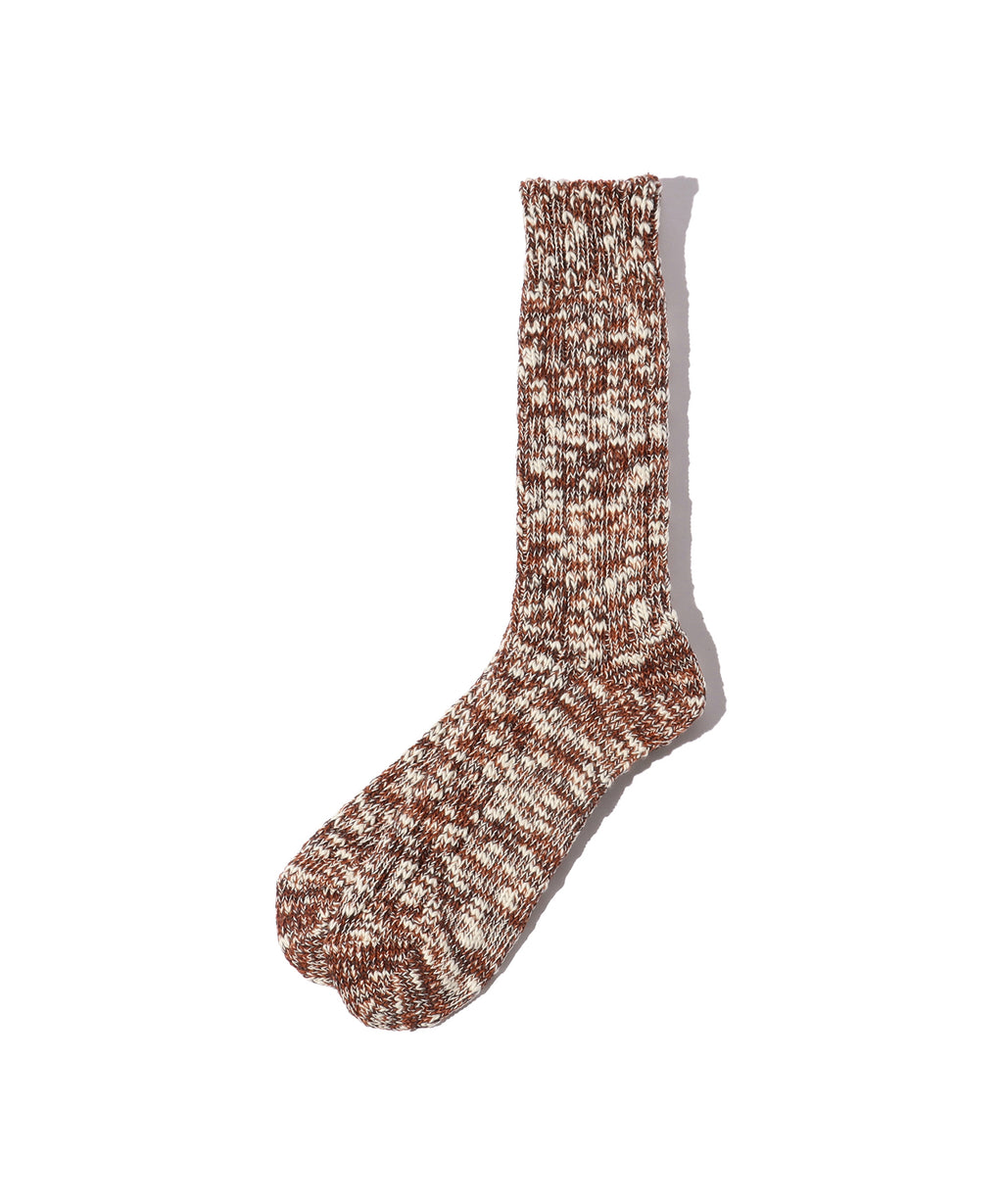 BEAMS PLUS SLUB SOCKS - DARK BROWN