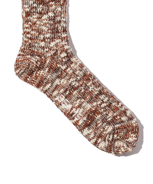 BEAMS PLUS SLUB SOCKS - DARK BROWN