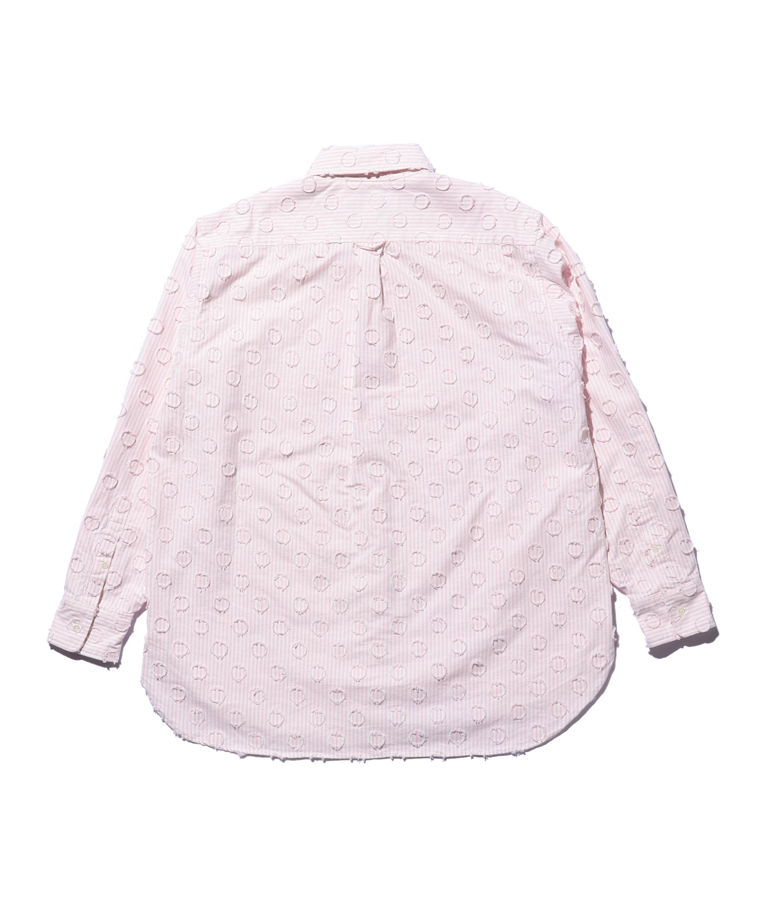 BEAMS PLUS BD BURNOUT DOT CANDY STRIPE - PINK