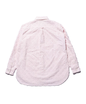 BEAMS PLUS BD BURNOUT DOT CANDY STRIPE - PINK