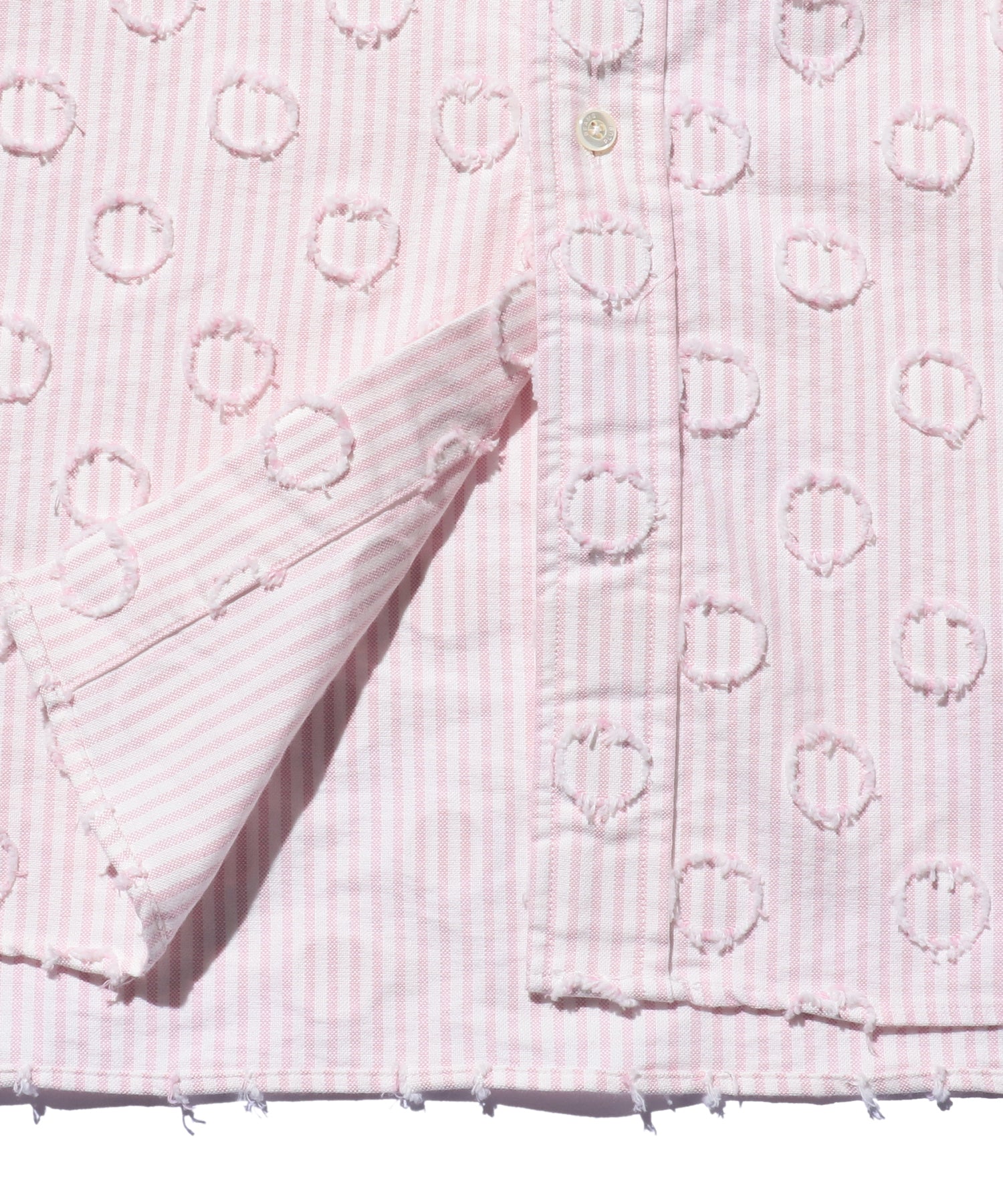 BEAMS PLUS BD BURNOUT DOT CANDY STRIPE - PINK