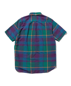 BEAMS PLUS SHORT SLEEVE MADRAS CHECK PULLOVER OXFORD - BLUE