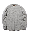 BEAMS PLUS MILITARY QUILT CREWNECK SWEATSHIRT - GREY