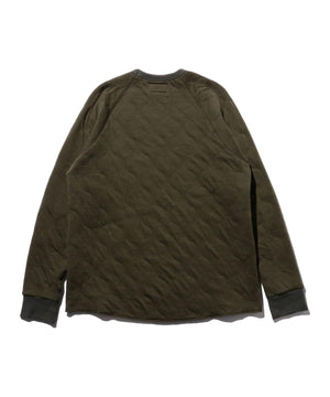 BEAMS PLUS MILITARY QUILT CREWNECK SWEATSHIRT - OLIVE