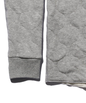 BEAMS PLUS MILITARY QUILT CREWNECK SWEATSHIRT - GREY