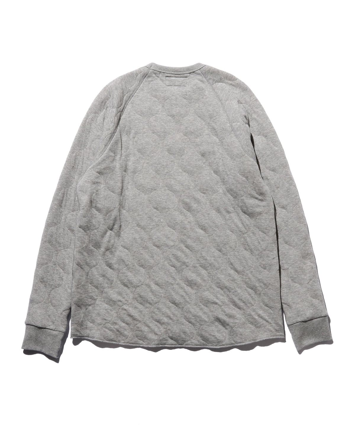 BEAMS PLUS MILITARY QUILT CREWNECK SWEATSHIRT - GREY