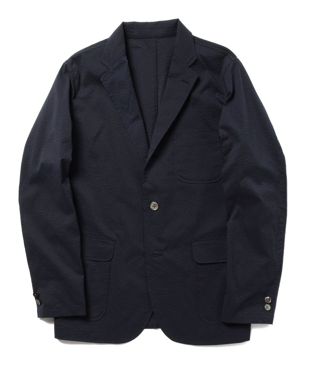 BEAMS PLUS SEERSUCKER 3 BUTTON JACKET  - NAVY