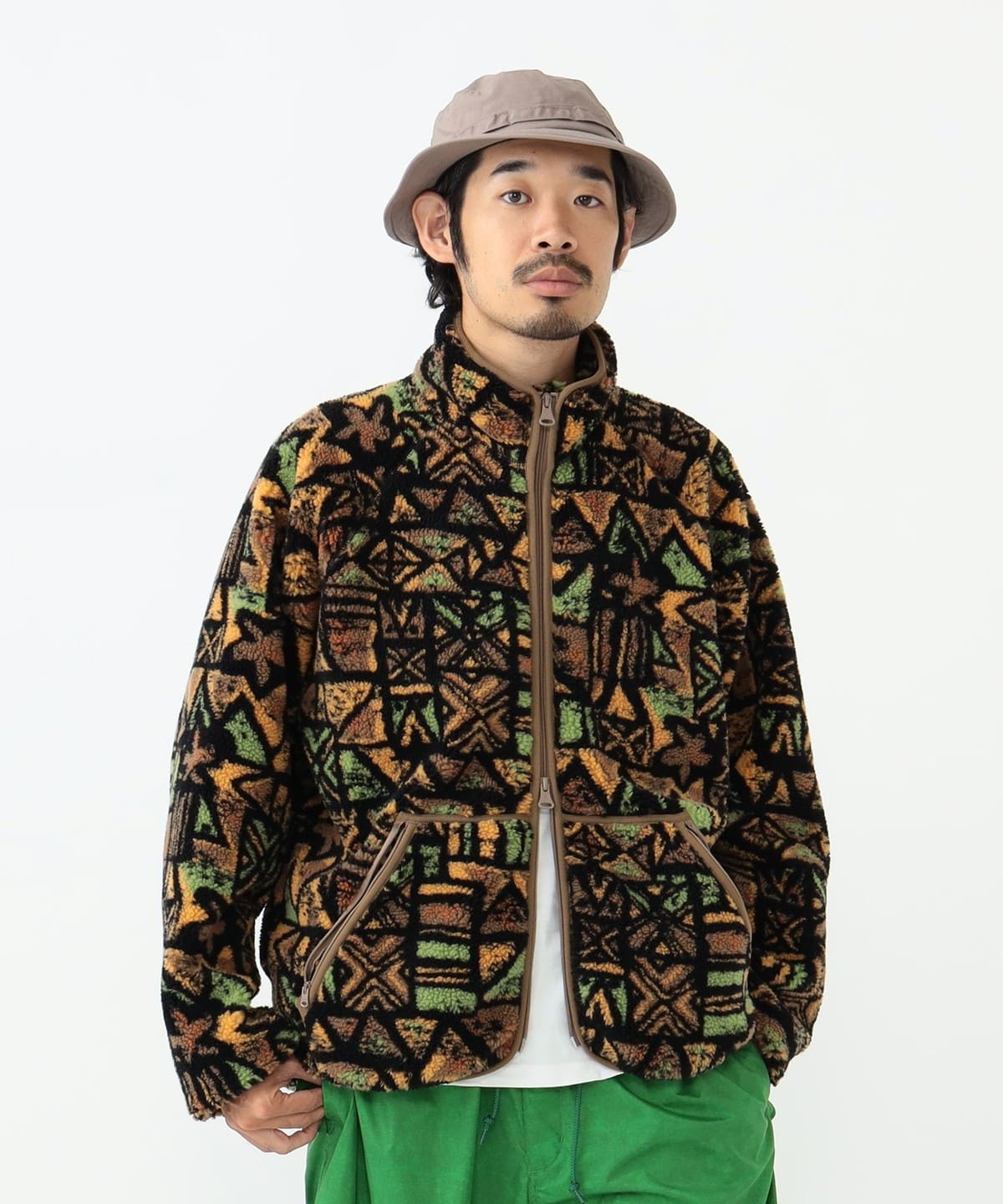 BEAMS PLUS JACQUARD FLEECE JACKET