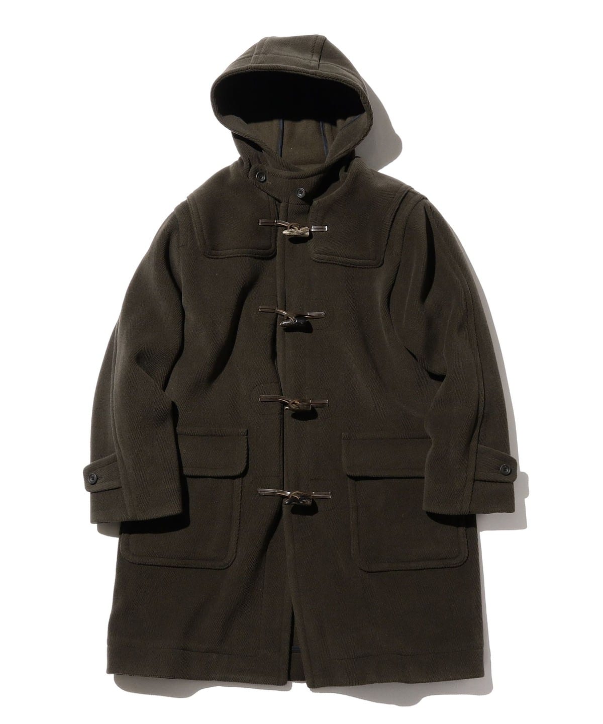 BEAMS PLUS DUFFLE COAT - OLIVE HERRINGBONE