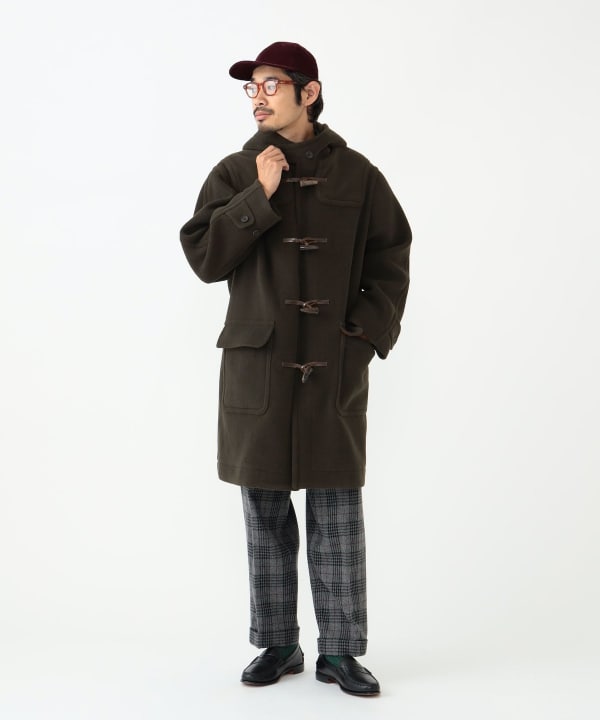 BEAMS PLUS DUFFLE COAT - OLIVE HERRINGBONE