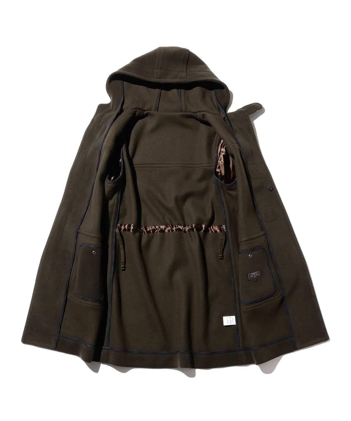 BEAMS PLUS DUFFLE COAT - OLIVE HERRINGBONE