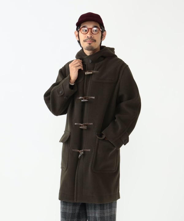 BEAMS PLUS DUFFLE COAT - OLIVE HERRINGBONE