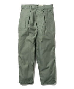 BEAMS PLUS 1 PLEAT BAKER PANTS - OLIVE