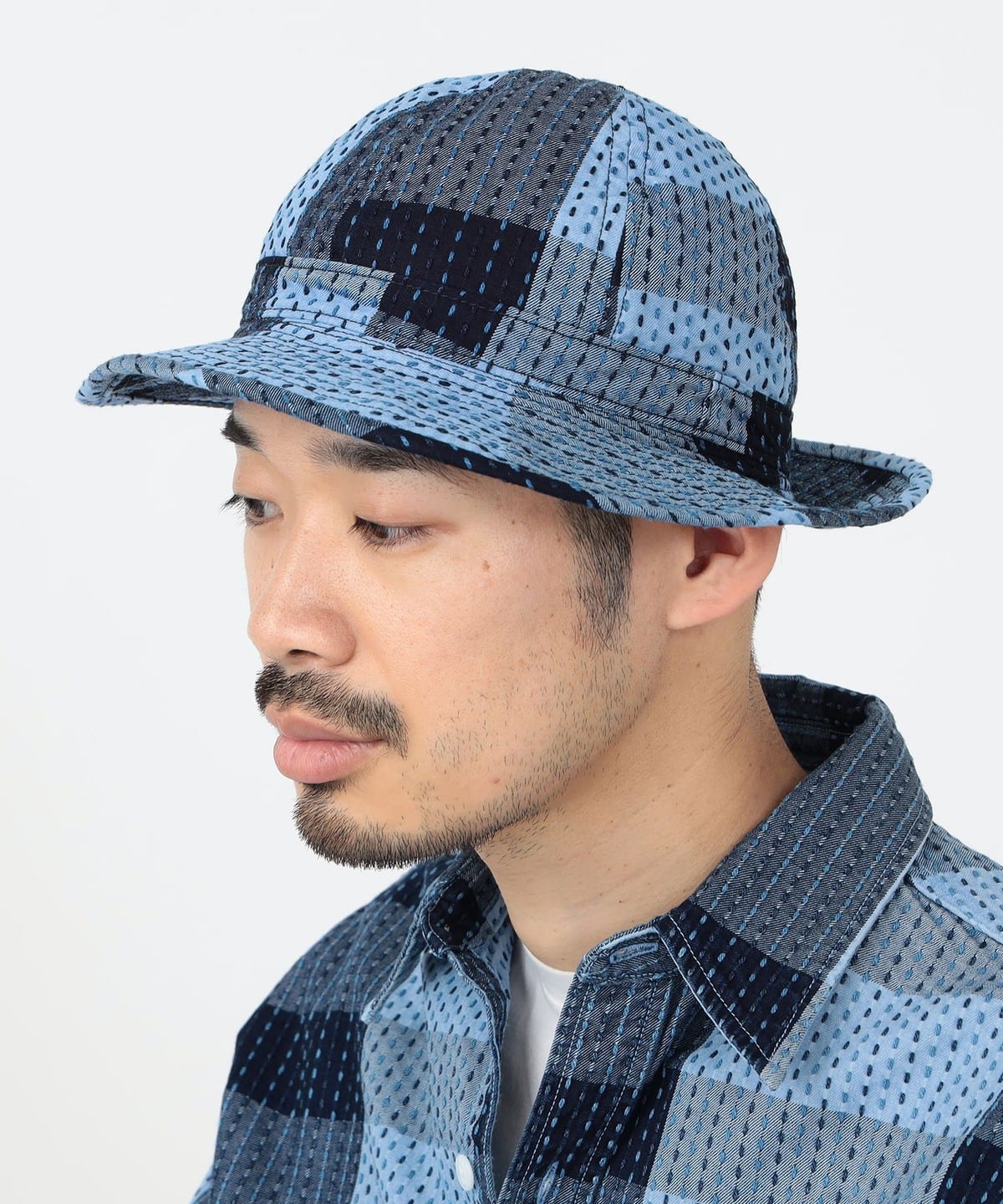 BEAMS PLUS MILITARY SASHIKO HAT - INDIGO
