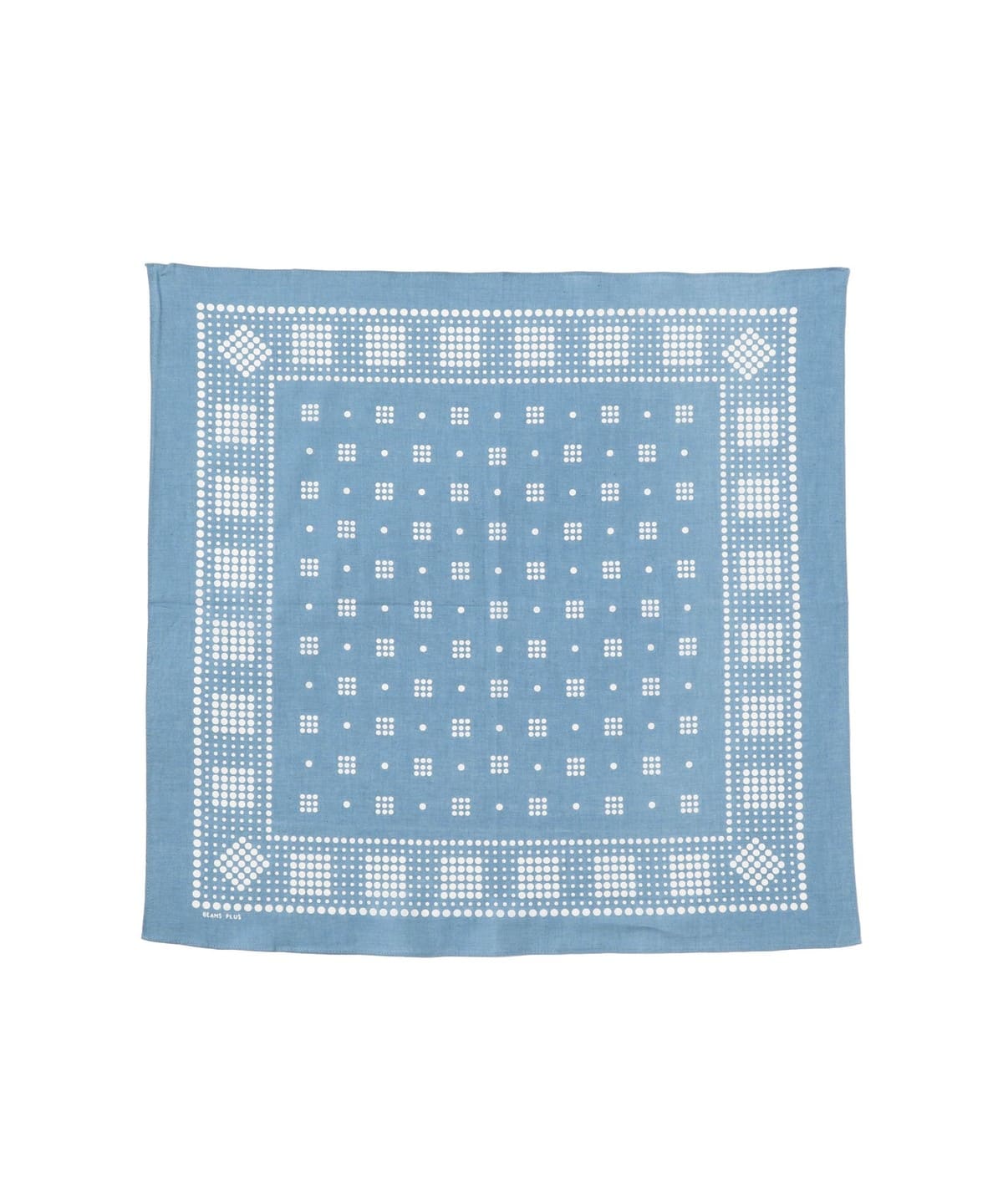 BEAMS PLUS DISCHARGE PRINTING BANDANA  - LIGHT BLUE / LARGE DOTS