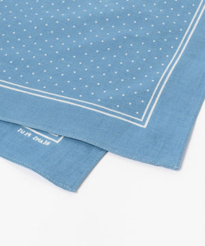 BEAMS PLUS DISCHARGE PRINTING BANDANA  - LIGHT BLUE / SMALL DOTS