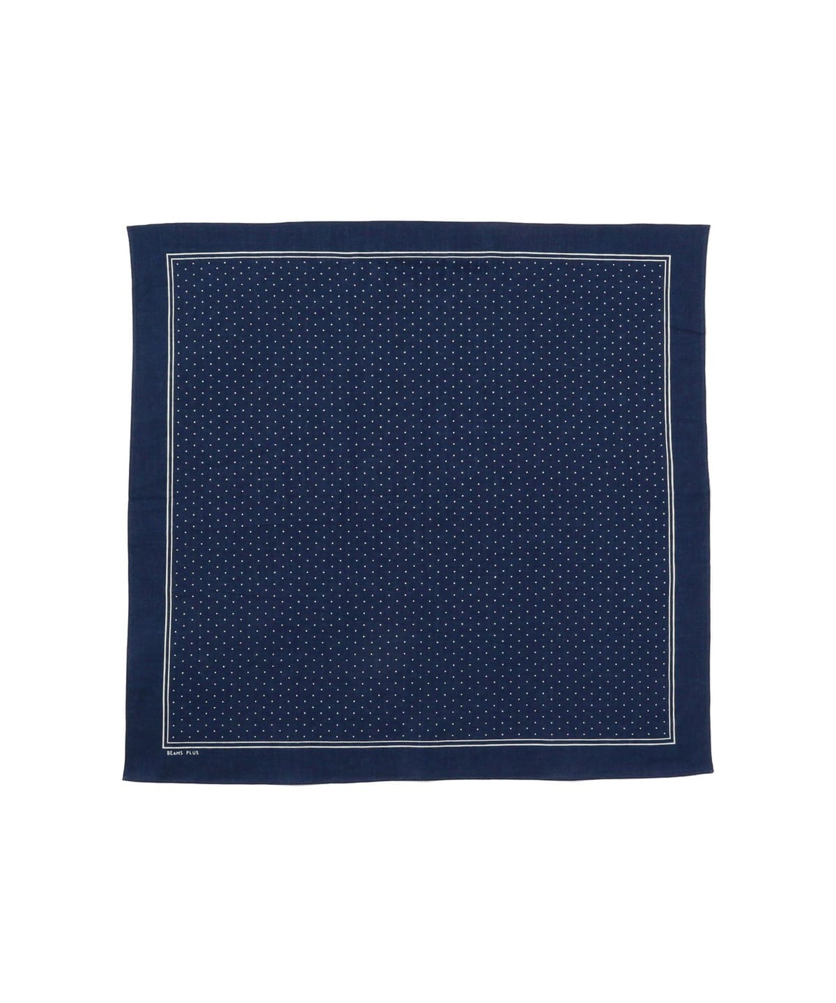 BEAMS PLUS DISCHARGE PRINTING BANDANA  - NAVY / SMALL DOTS