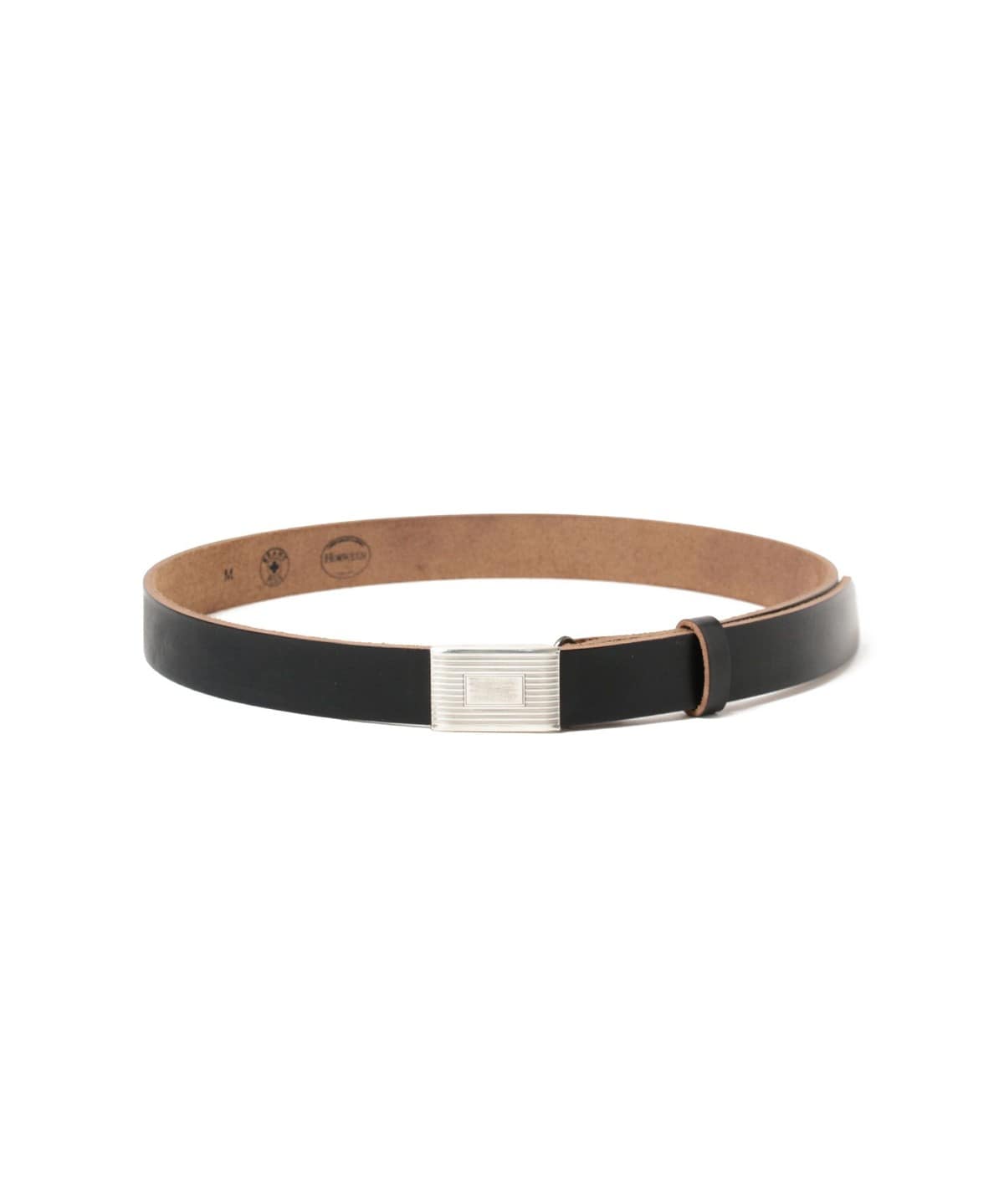 BEAMS PLUS PLATE BELT HORWEEN LEATHER - BLACK