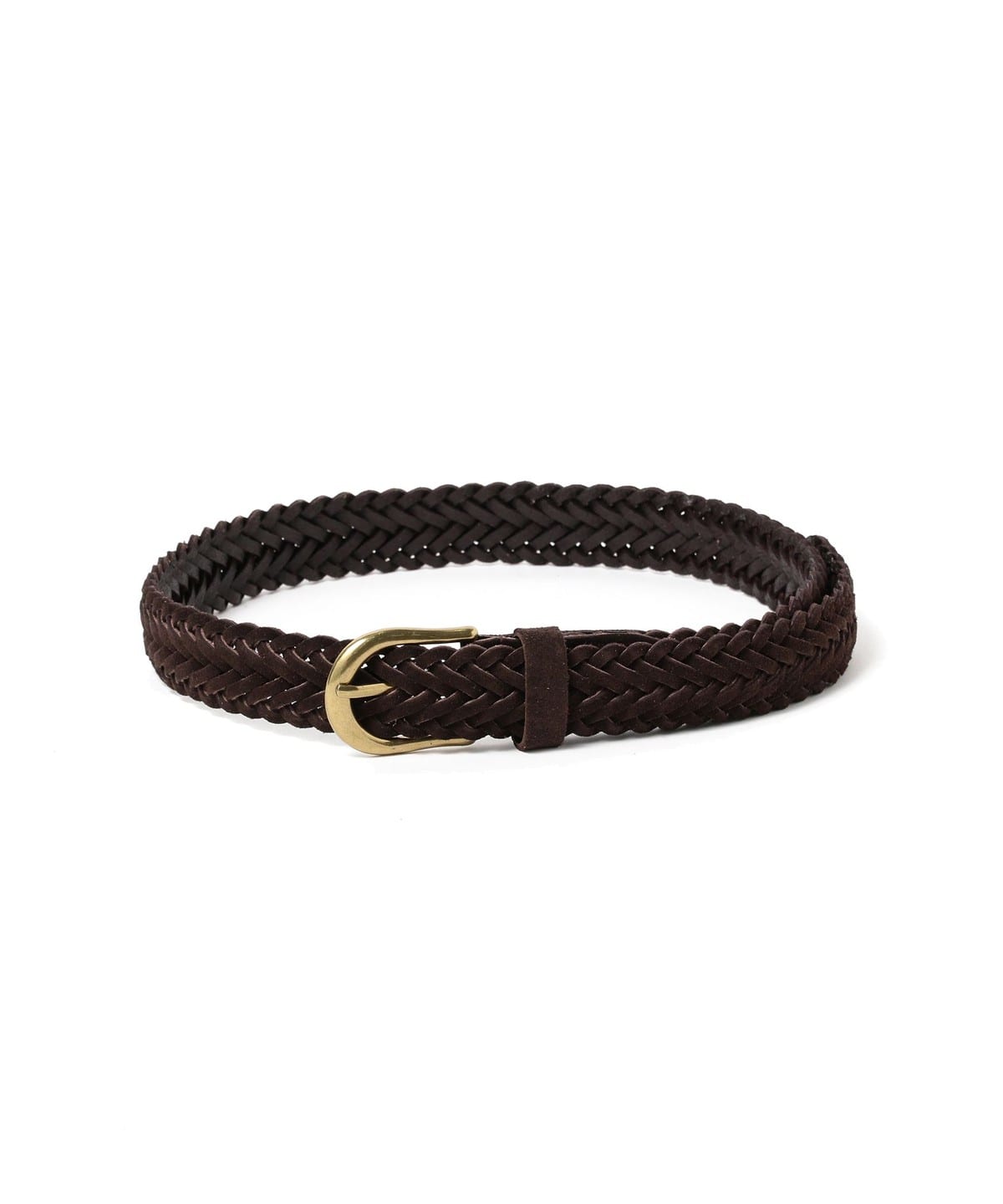 BEAMS PLUS SUED MESH BELT - DARK BROWN