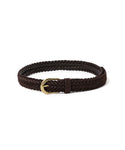 BEAMS PLUS SUED MESH BELT - DARK BROWN