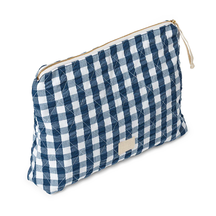 KARLA TOILETRY BAG - BLUE / WHITE