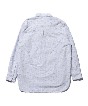 BEAMS PLUS BD BURNOUT DOT CANDY STRIPE - BLUE