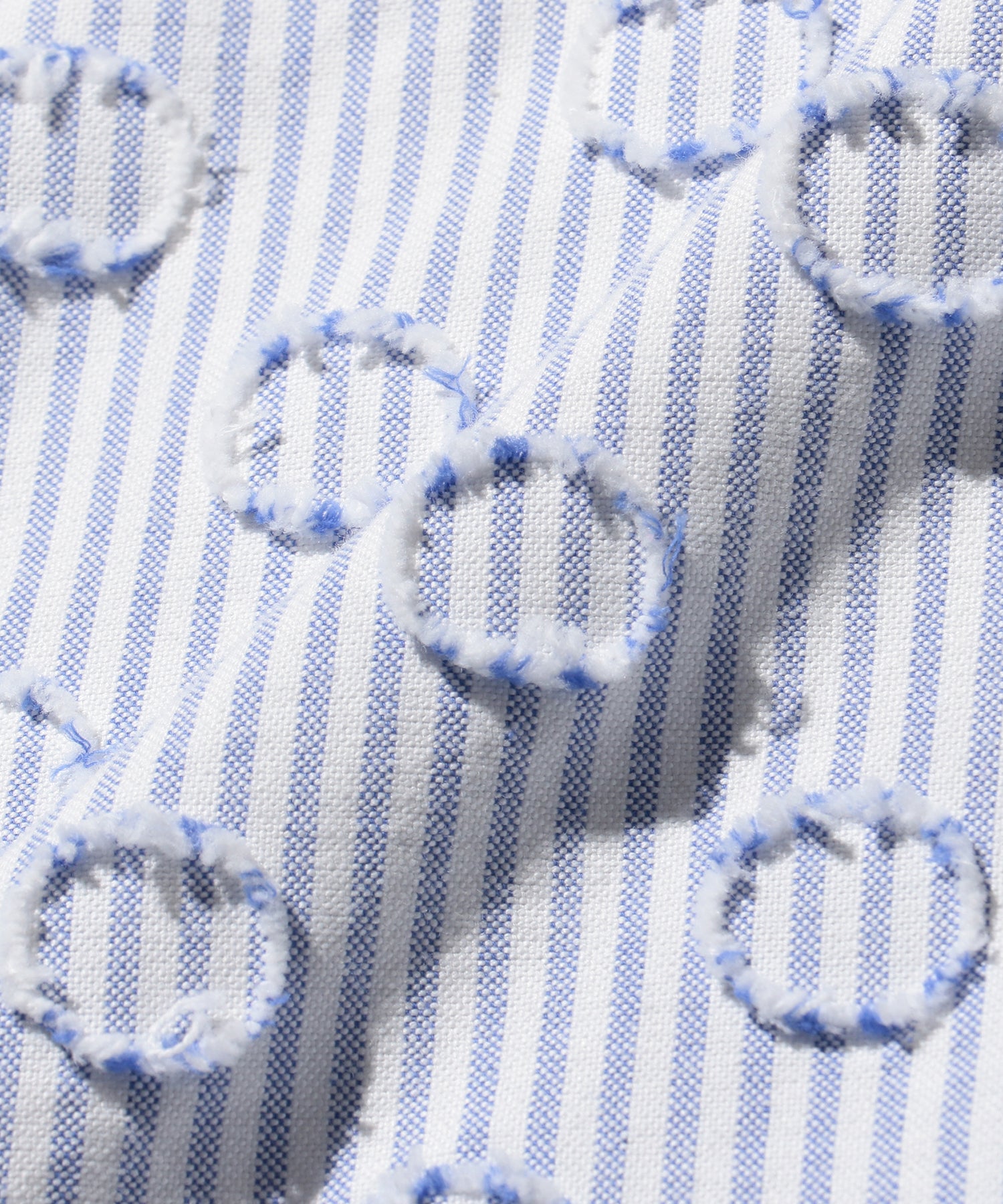 BEAMS PLUS BD BURNOUT DOT CANDY STRIPE - BLUE