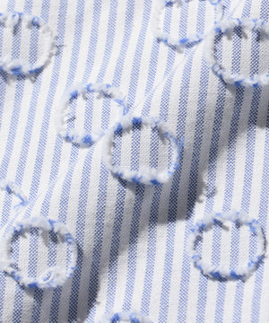 BEAMS PLUS BD BURNOUT DOT CANDY STRIPE - BLUE