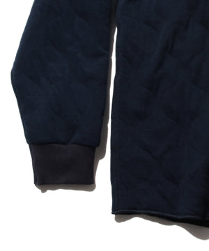BEAMS PLUS MILITARY QUILT CREWNECK SWEATSHIRT - NAVY