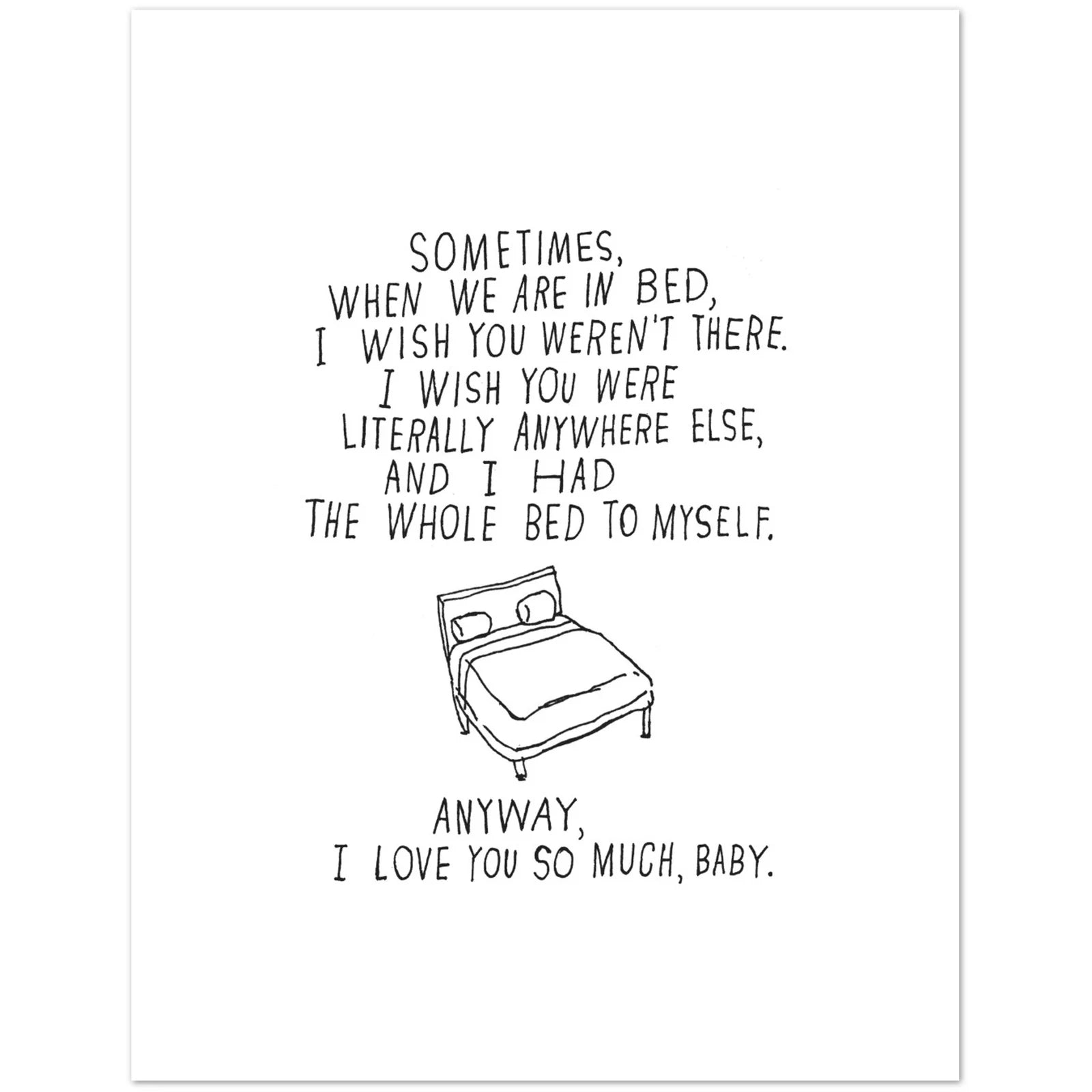 BED TO MYSELF - ANNIVERSARY CARD