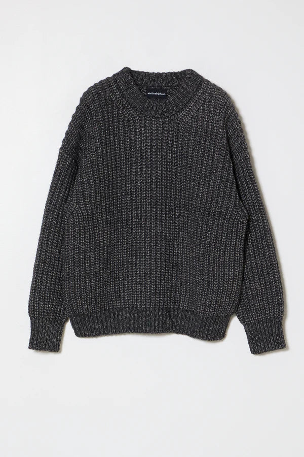 ALPACA RIB SWEATER - CHARCOAL