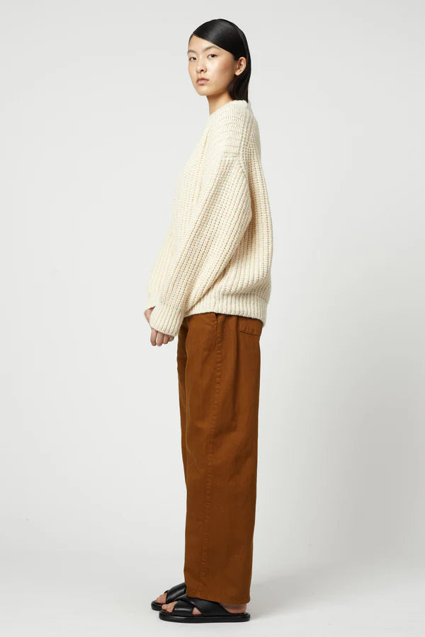 ALPACA RIB SWEATER - CREAM