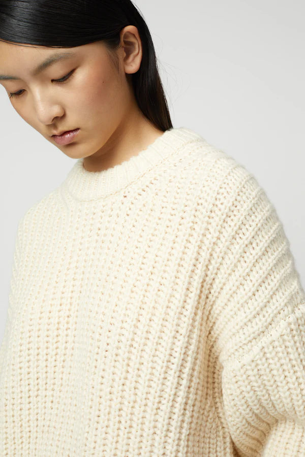 ALPACA RIB SWEATER - CREAM