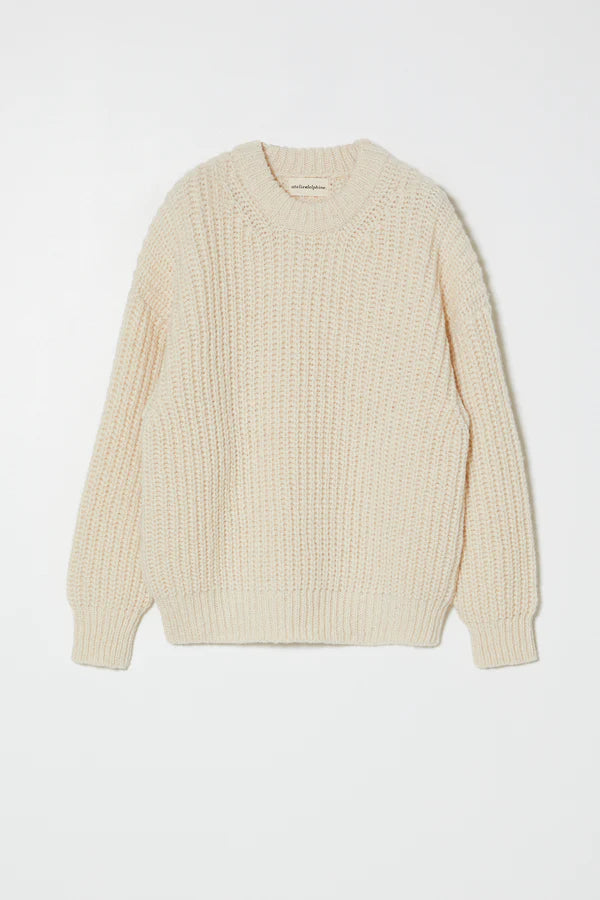 ALPACA RIB SWEATER - CREAM